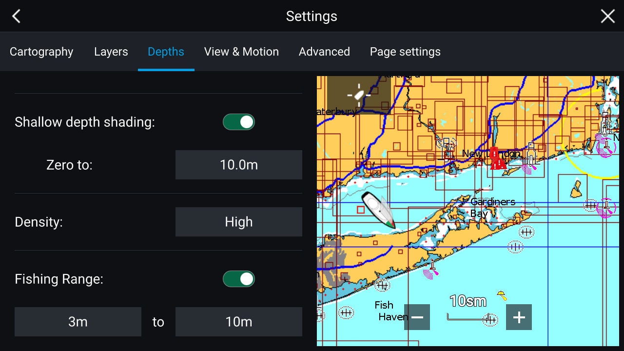 ELCOME Raymarine Navionics - Advanced map options Screenshot